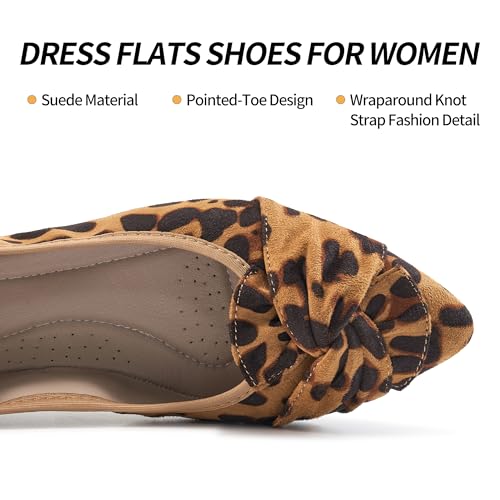 Image of Aomigoct Comfortable Dressy Flats for Women: Cushioned Insole & Lightweight for All-Day Office Comfort - Slip On & Foldable for Working Professional with Bow