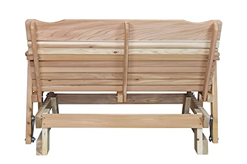 Kilmer Creek 4' Natural Cedar Outdoor Porch Glider, Amish Crafted - Thumbnail 4