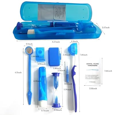 8-in-1 Portable Orthodontic Oral Care Kit Braces Cleaning Kit for Teeth Interdental Brush Brace Wax Dental Floss Oral Mirror
