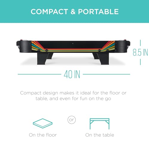 image for Best Choice Products 40in Portable Tabletop Air Hockey Arcade Table fo