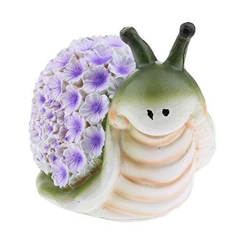 Homyl Caracol Movido a Energia Solar com Flor Concha Luz Quintal Jardim Decoração Ornamento