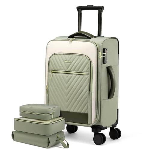 LOVEVOOK 20-Inch Softside Carry-On Luggage with TSA Lock
