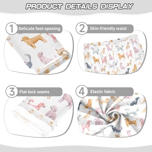 Cute Dog Pattern Girls Leggings Kids Yoga Pants Athletic Tights Pants 4-10 Years3