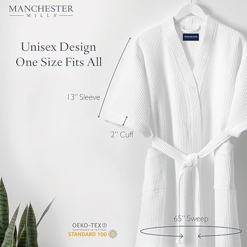 Waffle Weave Kimono Collar Robe - one size3