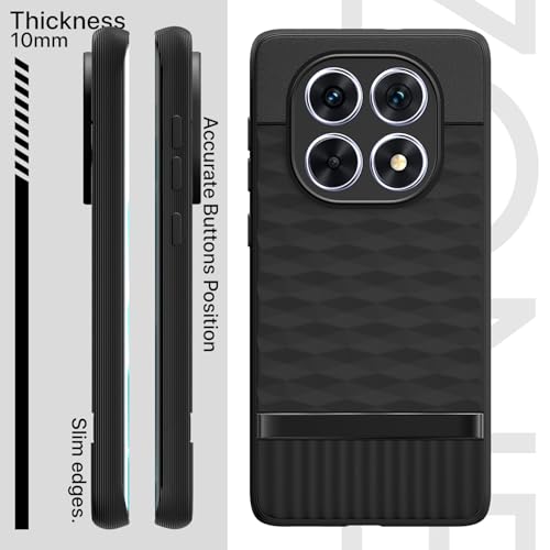 Image of Pikkme Back Cover for Redmi Note 14 Pro 5G Camera Protection 3D Hexa Cube Design Silicone Protective Bumper Case (Black)