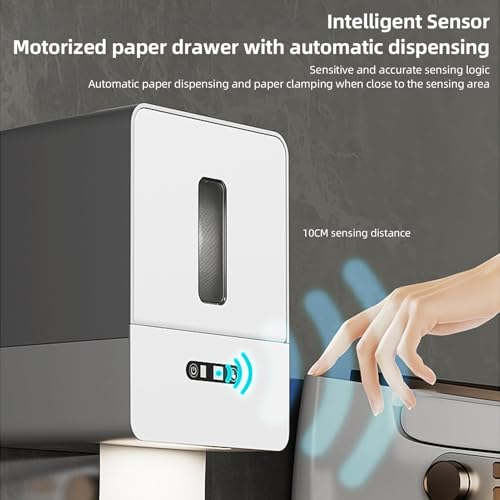 Automatischer Papierhandtuchspender, Berührungslos, Intelligenter Rollenpapierhalter Zur Wandmontage, Elektrischer Rollenpapierhandtuchspender mit Nachtlicht für Küche, (Gray)