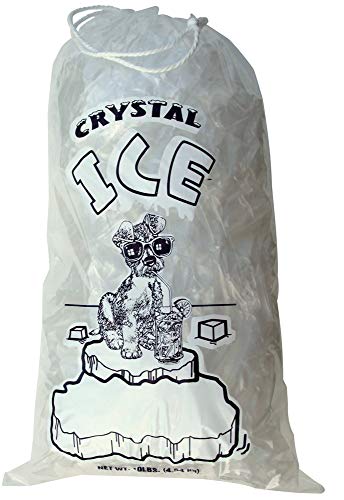 20 lb Ice Bags with Drawstring 13 in x 23 in x 1.85 mil Pack of 250 Heavy Duty Commercial Grade