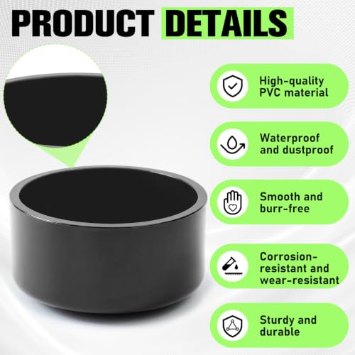 Image of 10 Packs 4 Inch PVC Pipe End Cap, Fits 4.5 inch Od Schedule 40 Furniture Grade, Heavy Duty Slip-on Caps for DIY Furniture, Garden Shelf, Grey