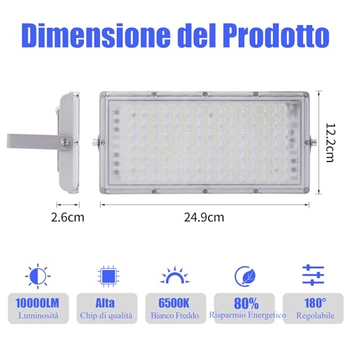 Bellanny Faretto LED da Esterno 100W 6500K IP65
