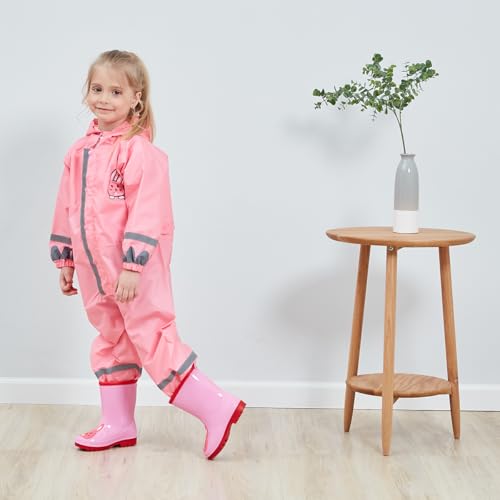 Kids Puddle Suit Girls Boys All in One Waterproof Rainsuit Reusable Raincoat3