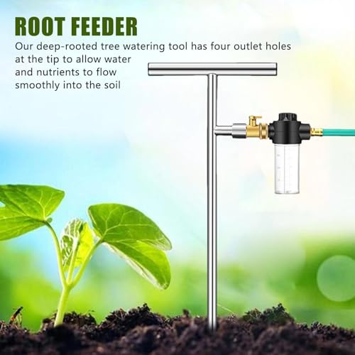 Root feeder en acier inoxydable avec bouteille et valve pour irrigation du jardin - 3