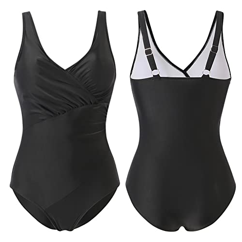 Maiduoduo1521 maiô feminino gradiente cor sólida plus size verão senhora monokini para praia, Azul,