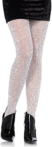 Leg Avenue Women's stretchy High Waist Lurex Shimmer Tights With Metaillic Fiber Shine