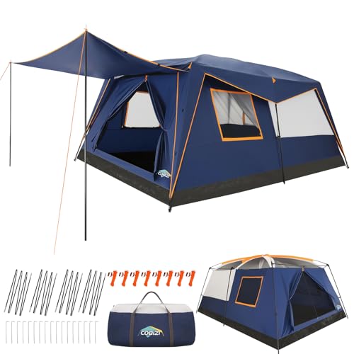 COBIZI Camping Tent, 10 Person Easy Setup Waterproof...