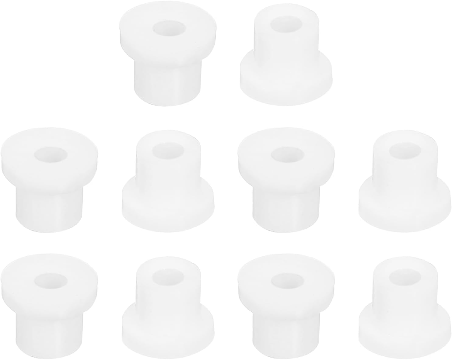 sourcing map 28Pcs Rubber Grommets 3mm Drill Hole, 1.5mm ID Hole Top Hat Grommet White Silicone Rubber Hole Plug Gasket for Wiring, Automotive