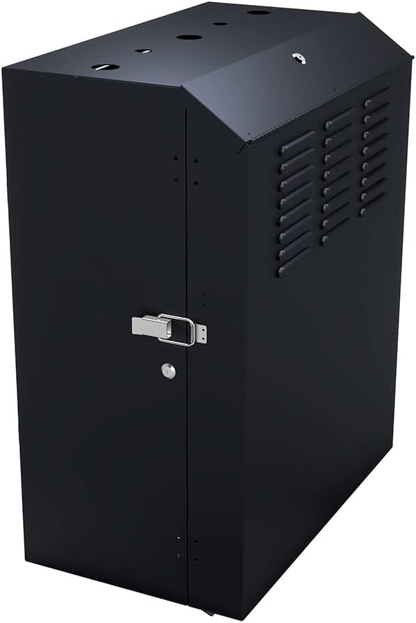 NavePoint 8U Vertical Server Rack Enclosure, Low Profile, 23.6" Deep, Max Weight Capacity 132lbs - 8U Network Cabinet Vertical Wall Mount, Perforated, Black