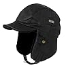 TOP-EX Cappello da pilota invernale impermeabile, con paraorecchie antivento, foderato in caldo pile, per attività all'aperto fredde e bagnate, 55-66 cm, Nero , XL