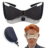 Johiux Extra Große Futuristische Sonnenbrille Schnelle Brille Rave,Randlose Schnelle Brille Silber Karneval Party Sonnenbrille Space Brille,Zyklop Sonnenbrille Fun Glasses Rollenspiel Alien Brille.