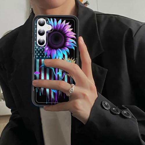 JHYYTUJTYP for Galaxy A55 5G/A35 5G Case,[Military Grade Drop Tested] Heavy-Duty Tough Rugged Shockproof Protective Case for Samsung Galaxy A55 5G/A35 5G 6.6 Inch,American Flag Sunflower - image 4