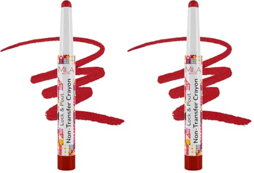Image of Mila Beaute Lock & Pout Matte Crayon Lipstick for Women I Smudge Proof & Transfer-Proof Lipstick I Hydrating with Ceramides & Shea Butter I Highly Pigmented & Glides Smoothly | Suitable for Indian Skin Tones - Level Up