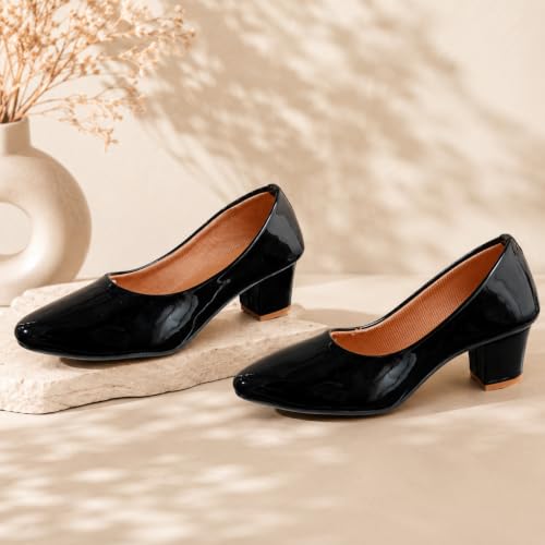 Image of Women's Block Heel Pumps | Comfortable Slip-On Office & Casual Heels | Stylish Women's Pumps