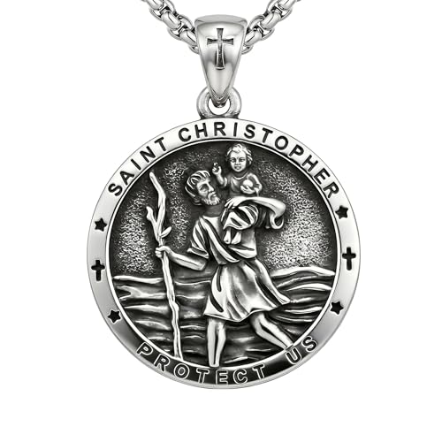 Cadeau homme collier saint Pèlerin contre la maladie pour la protection d'un frère