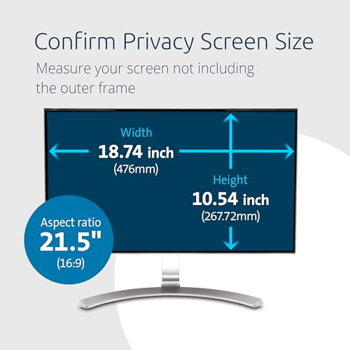 Image of Kensington MagPro 21.5 Inch Magnetic Computer Privacy Screen for Desktop, Removable 16:9 Computer Privacy Filter, Anti-Glare Blue Ray Reduction, Compatible with Slim Bezel Monitors, K55420WW