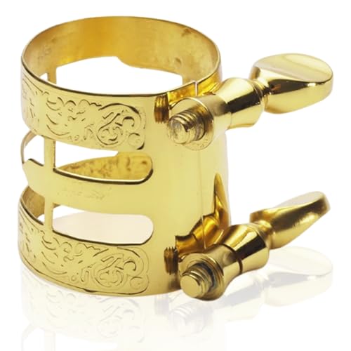 Pcmursal Alto Sax Ligature, Metal Alto Saxophone Ligature,Saxophone Gold Ligature Fastener