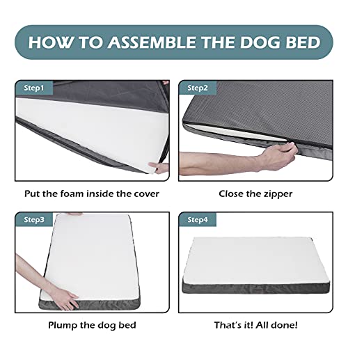 Aplatho Memory Foam Dog Bed, Dog Mat for Medium Large Dogs, Orthopedic Egg Crate Pet Bed Mattress with Removable… - Image 5