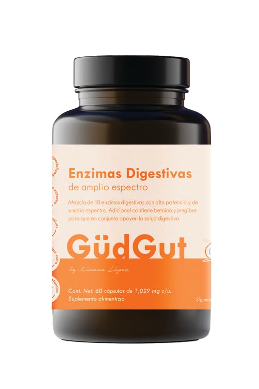 Productos Para Bajar De Peso, GUDGUT Enzimas digestivas | contiene 10 enzimas jengibre y betaina | proteasa lipasa amilasa lactasa papaina bromelina invertasa celulasa pectinasa alfa...