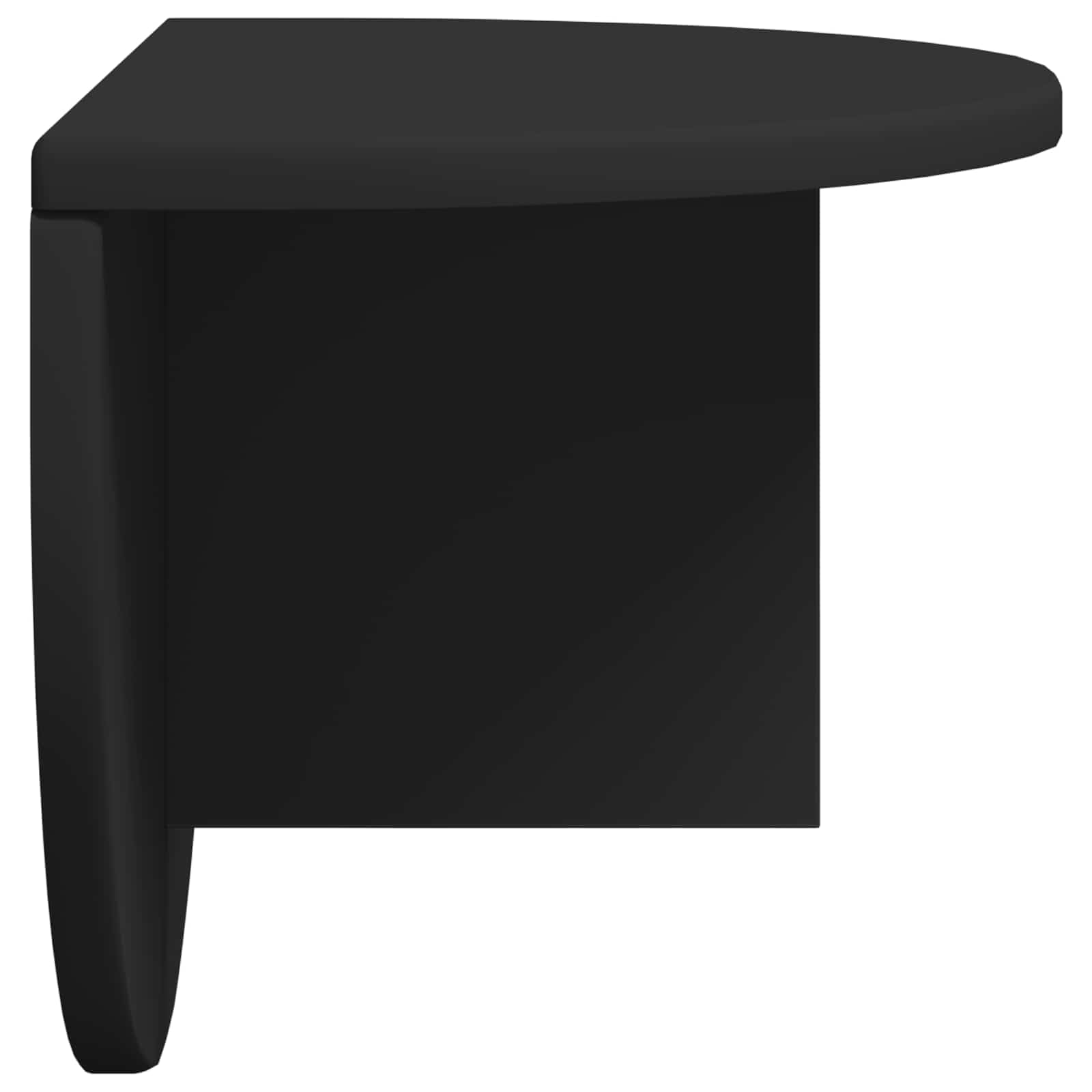 Regał ścienny, zestaw 2 sztuk, czarne, 48 x 24 x 24 cm, z materiału drewnopochodnego, wiszące półki do salonu, sypialni, biura, uniwersalne regały ścienne do organizacji