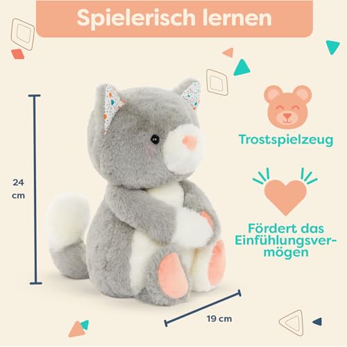 B. toys - Wolkige Cosmo - Plüsch Katze - Plüschtier - Superweiches Kätzchen - Leicht waschbar - 0 Monate +