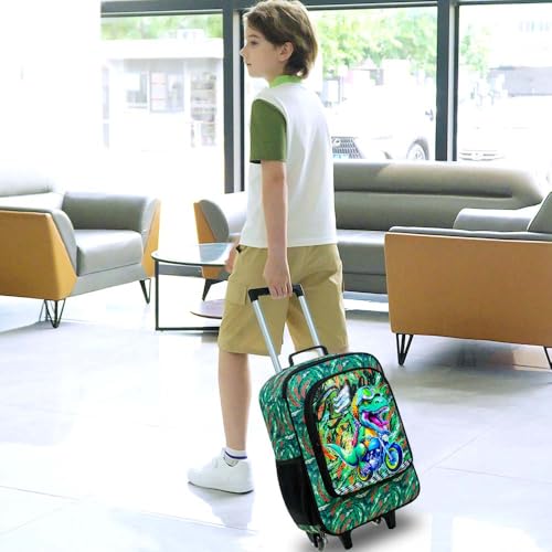 UFNDC Kids Luggage for Boys, Dinosuar Rolling Suicase with Wheels，Travel Carry on for Children Toddler Elementary2