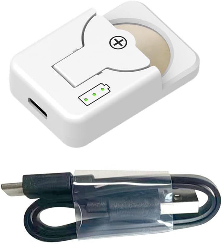 Portable Button Battery Charger with Type C Interface for LIR1025/LIR1220/LIR1254/LIR1620, Smart IC Protection(White)