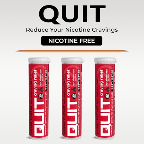 Image of Xero Picks Infused Flavored Toothpicks to Help Quit Smoking - Nicotine Free - 60 Picks (3 Packs) (Hot Cinnamon) Non-GMO Kosher Vegan