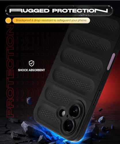 Image of WOW IMAGINE Ultimate Silicone Back Cover Case for iPhone 17 | Heat Dissipation Thin Soft TPU | 360 Camera Protection | Breathable Cooling Holes - Pitch Black