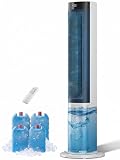 Windowless Portable Air Conditioner, 41‘’ Cooling Fans that Blow Cold Air with Remote, Tower AC Fan, Energy Efficient, 3 Speeds, Quiet Swamp Cooler, 24H Timer Evaporative Cooler for Bedroom Indoor