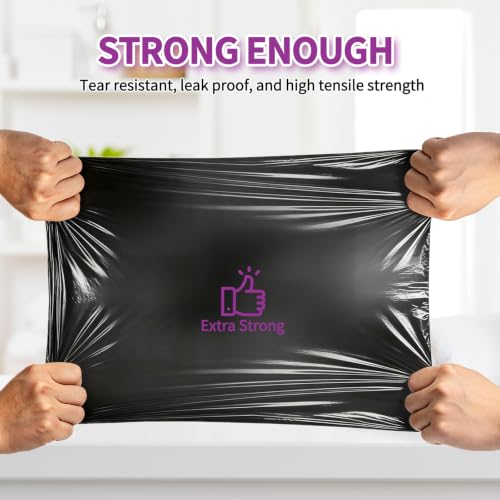 Image of 100 Count Small Drawstring Trash Bags, 2.6 Gallon (10L) Pre-separated Garbage Bags, Extra Thick Leak-proof Mini Wastebasket Liners for Bathroom, Office, Bedroom (Black)