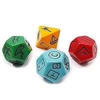 Dés Polyédriques 3 Faces - Set De 5 Dés De Couleur Opaque - Pour Jeux De Rôle