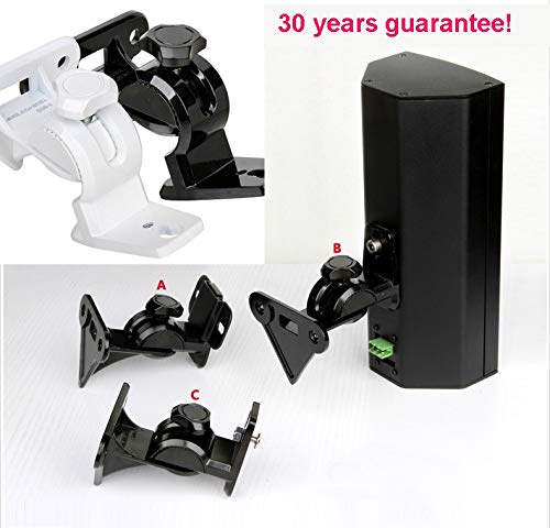 (1 Pair) Gu8W2 Zinc Alloy Universal Surround Speaker Wall Mount Bracket Rotating Speaker Hanger Loading 15Kgs 33Lbs (Black) #TOP2