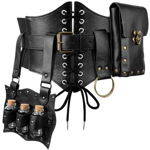 Womens Corset Renaissance Belt, Women Belt Pouch Waist Bag Phone Holder Medieval Costume Vintage Christmas Gifts (L-Waist/35..2