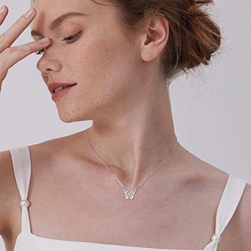 ChicSilver 925 Sterling Silver Butterfly Necklace Dainty Cute Butterfly Pendant Necklace for Women Minimalist Everyday Jewelry Christmas Gift2