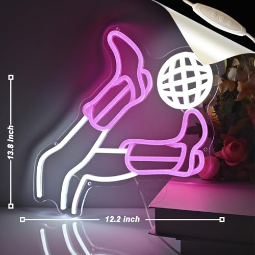 Image of Planzo Cowgirl Boots Disco Ball LED Neon Light Sign Girl Party Wall Decor | Western Cowboy Decoration, Bedroom Game Room Man Cave Wall Sign Decor, Wedding Birthday Christmas Gift, Pink 12.2 inch X13.8 inch USB
