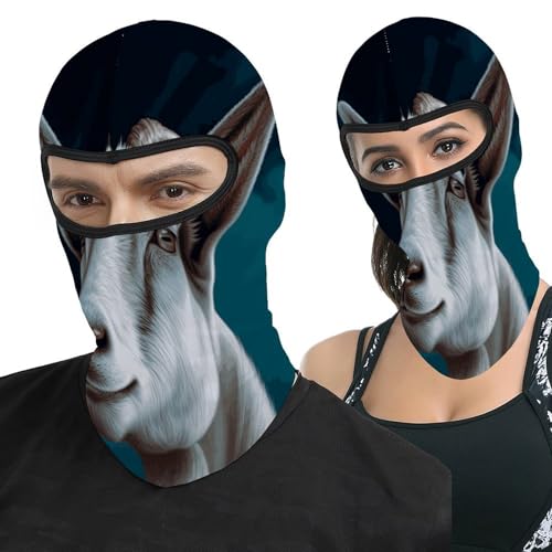 Mascarilla tipo balaclava unisex con diseño de cabra para frío, protección térmica para motos y esquí miniatura 1