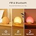 HOUSBAY Sunrise Alarm Clock for Bedroom – Natural Wake-Up Light, FM Radio & Bluetooth Speaker, Wood-Inspired Design, Dimmable Night Light for Adults & Phone-Free Mornings