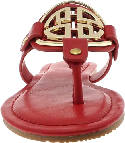 Image of Pierre Dumas Women's Medallion Vegan Slide Thong Flip Flop Flat Sandal