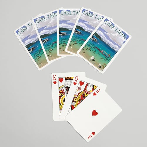 Lantern Press Lake Tahoe Naipes Poker 52 cartas miniatura 7