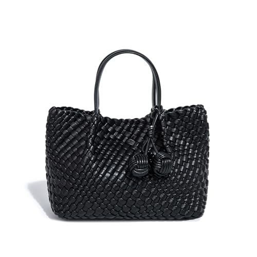 Image of Woven Tote Bag for Women, Hobo Bag for Work, Large Beach Travel Handbags and Purses, Retro Shoulder Bag, Shopping Bag