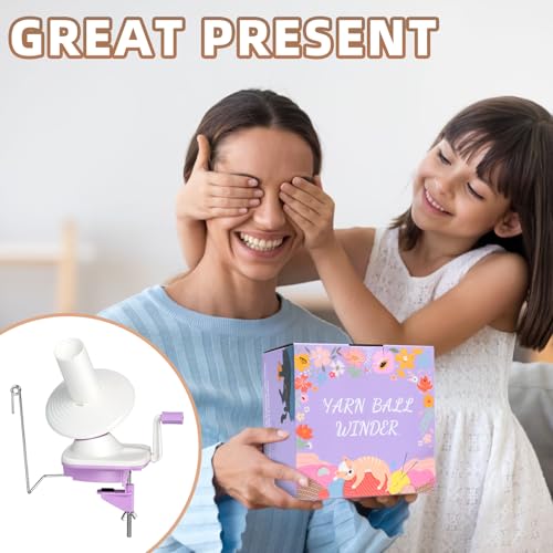 Uotey Yarn Ball Winder Hand Operated, Yarn Cake Wool Winder, Purple Yarn Ball Winder for Crocheting and Knitting, Wool Winder Holder Knitting Yarn Winder, The Helper for Knitting Enthusiast by Uotey - Image 5