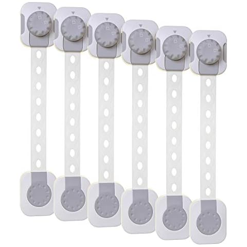 Dreambaby Twist 'N Lock Multi-Purpose Latch, 6 Pack, White/Grey Cover